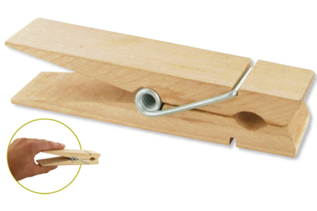 Méga pinces à linge - 15 cm - Pinces à linge en bois brut – 10doigts.fr