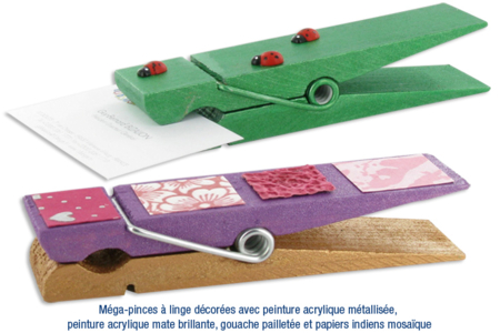 Méga pinces à linge - 15 cm - Mémos et magnets – 10doigts.fr