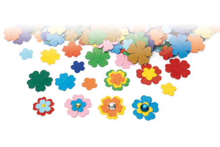 Fleurs en papier carte légère - 3000 pièces - Fleurs et feuilles décoratives – 10doigts.fr