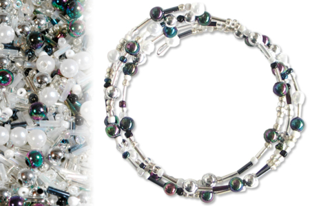 Kit bracelets farandole de perles fantaisie, en camaïeu argent - 10doigts.fr
