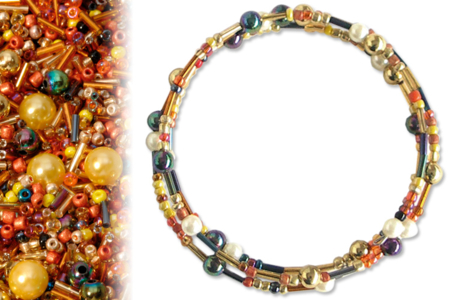 Kit bracelets farandole de perles fantaisie, en camaïeu doré - 10doigts.fr