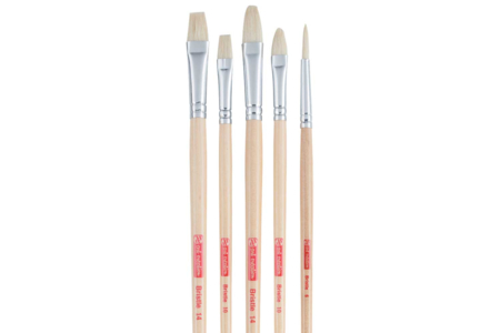 5 pinceaux à l’huile et acrylique - Soies de porc - Pinceaux et brosses pour peinture acrylique – 10doigts.fr