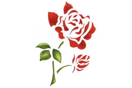 Pochoir Déco adhésif repositionnable Rose - 10doigts.fr