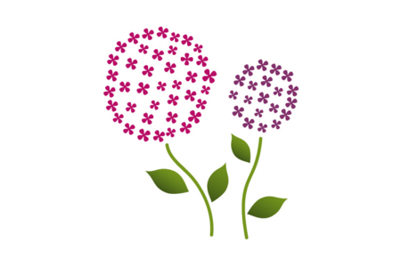 Pochoir Déco adhésif repositionnable Hortensia - 10doigts.fr