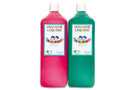 Gouache 10 Doigts - 1 litre : Set de 2 couleurs rouge et vert  Noël - 10doigts.fr