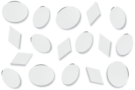 Set de 25 miroirs auto-adhésifs en acrylique, formes assorties - 10doigts.fr