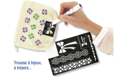 Pochette en coton, fermeture zippée - 19 x 13,5 cm - Supports tissus – 10doigts.fr