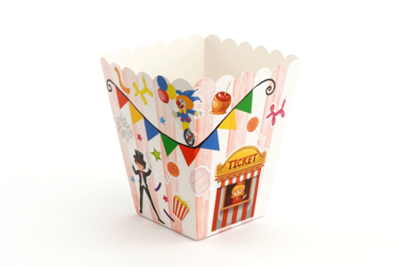 Boites Pop Corn en carte forte - 6 pièces - Boîtes à décorer – 10doigts.fr