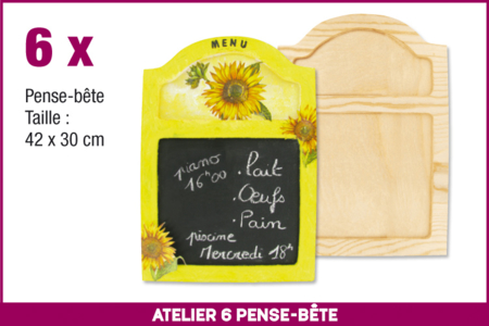 Atelier 6 panneaux pense-bête en bois - 10doigts.fr