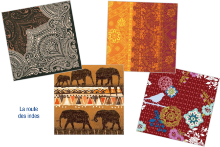 Set de 12 serviettes "La route des Indes" - 10doigts.fr