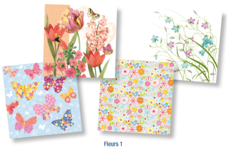 Set de 12 serviettes "Fleurs 1" - 10doigts.fr