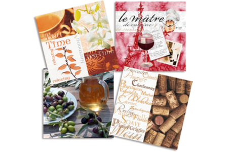 Set de 12 serviettes "Autour du Monde" - 10doigts.fr