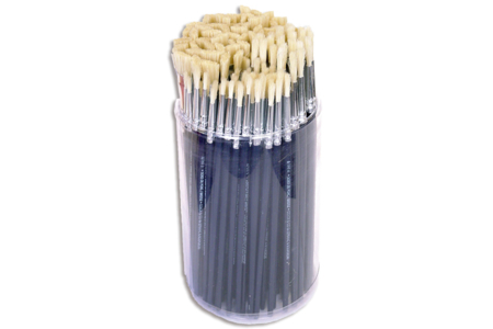 Pinceaux en poils de soie de porc - Tube de 144 pinceaux - Pinceaux brosses – 10doigts.fr