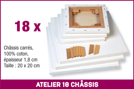 Atelier Vernis-collage 18 Châssis 100% coton - 10doigts.fr
