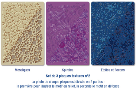 Set de 3 plaques textures N°2 - 10doigts.fr