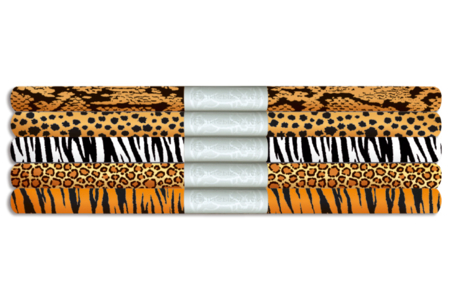 Set de 5 rouleaux de papier calque peaux d'animaux assorties - 10doigts.fr