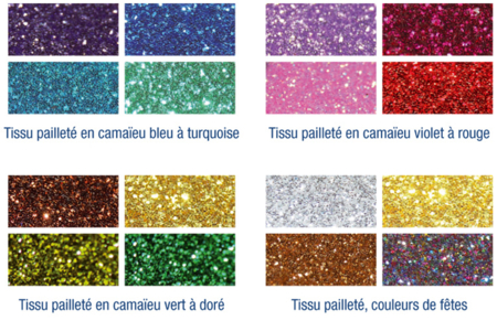 Set de 4 feuilles de tissu thermo-collant - 10doigts.fr