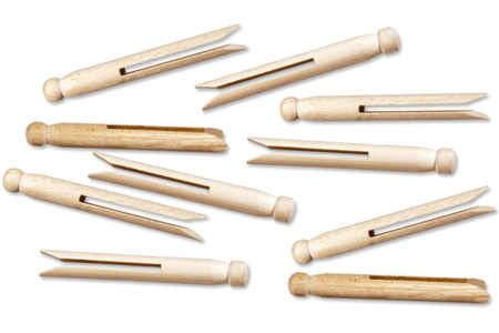 Set de 10 pinces en bois pour poupée 11 cm - 10doigts.fr