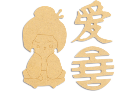 Set de 3 poupées Asie en bois médium (MDF) - 10doigts.fr