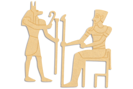 Set de 2 personnages égyptiens en bois médium (MDF) - 10doigts.fr