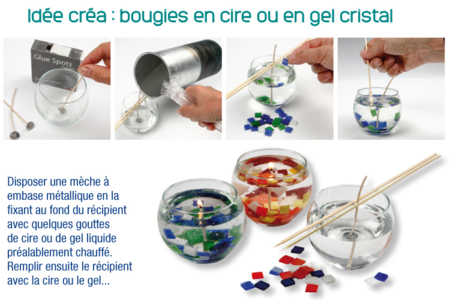 Gel pour bougie transparent - 500 ml - Cires, gels  et bougies – 10doigts.fr