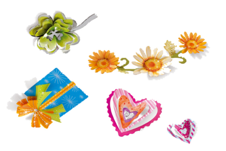 Set de 113 stickers fleurs effet perspective 3D - 10doigts.fr