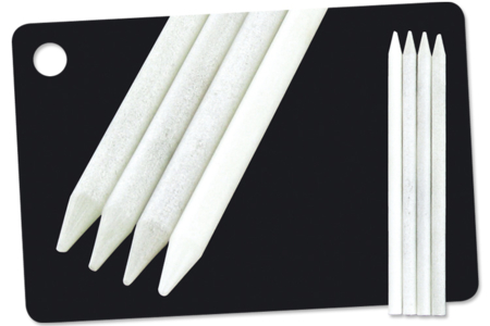 Crayons blancs "Concentré de craie" - 4 crayons - Craies, tableaux, ardoises – 10doigts.fr