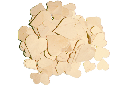Set de 100 coeurs en bois naturel, tailles assorties - 10doigts.fr