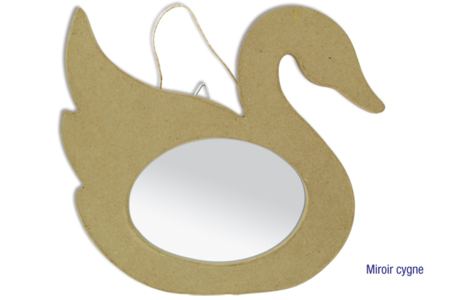 Miroir cygne en carton papier mâché - 10doigts.fr