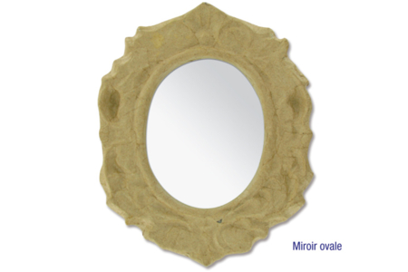 Miroir baroque ovale en carton papier mâché - 10doigts.fr