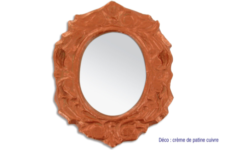 Miroir baroque ovale en carton papier mâché - 10doigts.fr