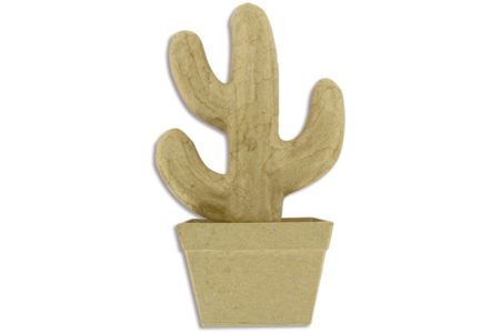 Cactus en pot en carton papier mâché - 10doigts.fr