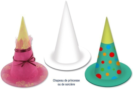 Chapeau de magicien, de sorcier ou de princesse - Lot de 10 - Mardi gras, carnaval – 10doigts.fr