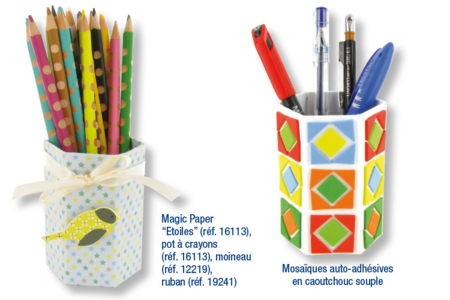 Pots à crayons hexagonaux en carton blanc - Pots, vases en carton – 10doigts.fr