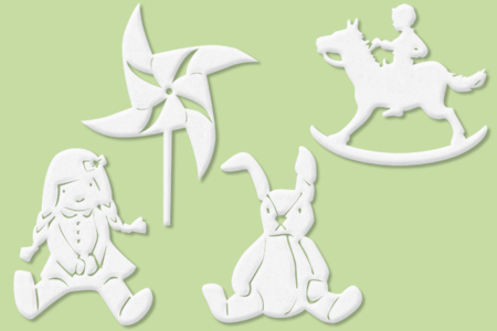 Set de 4 grands motifs "Dentelle de bois" : Jouets - 10doigts.fr
