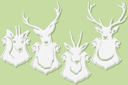 Set de 4 grands motifs "Dentelle de bois" : Trophées - 10doigts.fr