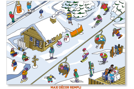 "Scène de vie" Sports d'hiver : Décor rempli - 10doigts.fr