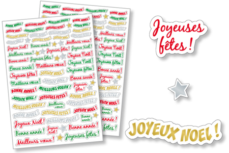 Gommettes messages de Fêtes - 134 gommettes - Gommettes Noël – 10doigts.fr