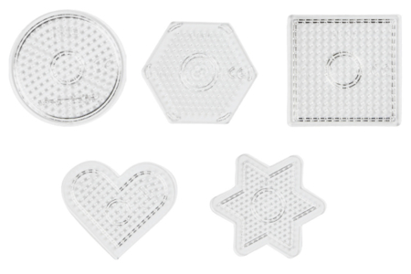 Plaques transparentes pour perles fusibles - Set de 5 - Perles Fusibles 5 mm – 10doigts.fr