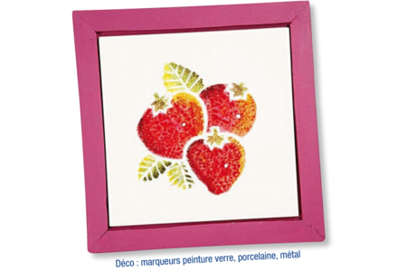 Dessous de plat ou tableau décoratif en porcelaine blanche avec support en bois naturel - 10doigts.fr