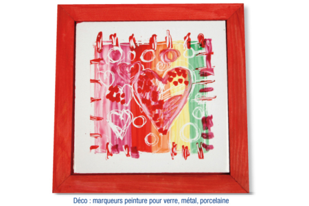 Dessous de plat ou tableau décoratif en porcelaine blanche avec support en bois naturel - 10doigts.fr