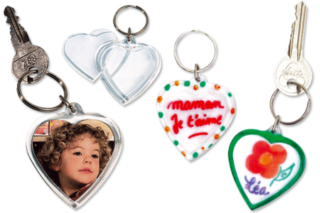 Porte-clefs en plastique transparent - 10doigts.fr