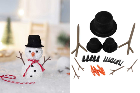 Accessoires à piquer bonhomme de neige - Suspensions et boules de Noël – 10doigts.fr