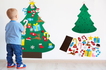 Sapin géant en feutrine + accessoires - Kits d'activités Noël – 10doigts.fr