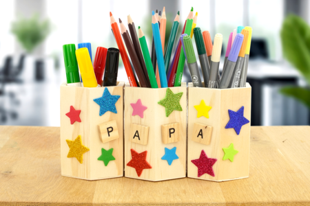 Pot à crayons Papa - 3 compartiments - Tutos Fête des Pères – 10doigts.fr