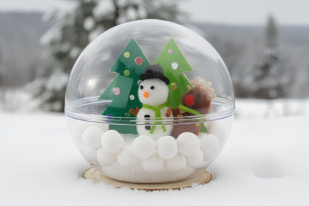 Activité Enfant Noël Globe enneigé - Activités manuelles Noël – 10doigts.fr