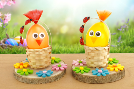 Activité Enfant Poussin Panier Paques - Activités manuelles DIY Pâques – 10doigts.fr