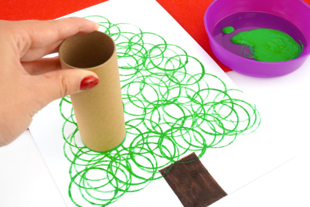 activite enfant Sapin Noel Peinture rouleau - Activités manuelles Noël – 10doigts.fr
