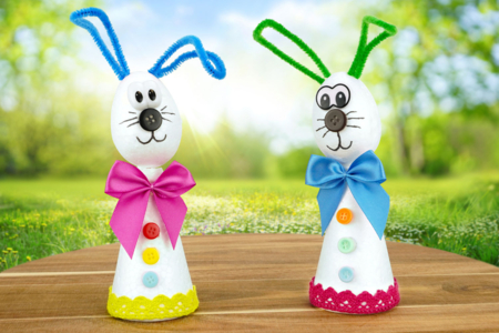 Activite Enfants Lapin Paques Polystyrene - Activités manuelles DIY Pâques – 10doigts.fr