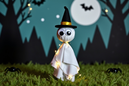 Le fantôme sorcier - Activités manuelles Halloween – 10doigts.fr